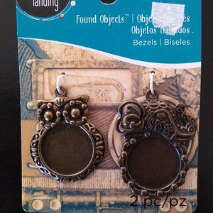 bead landing Bronze Bezels Owl & Elephant *NEW* Jewelry Making DIY